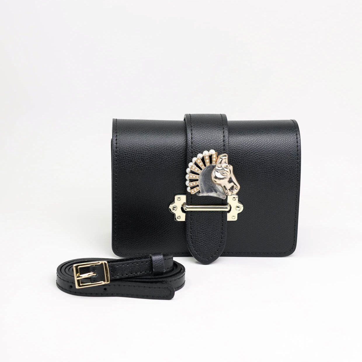 Horse Bag – Pelle Saffiano e Perle di Fiume