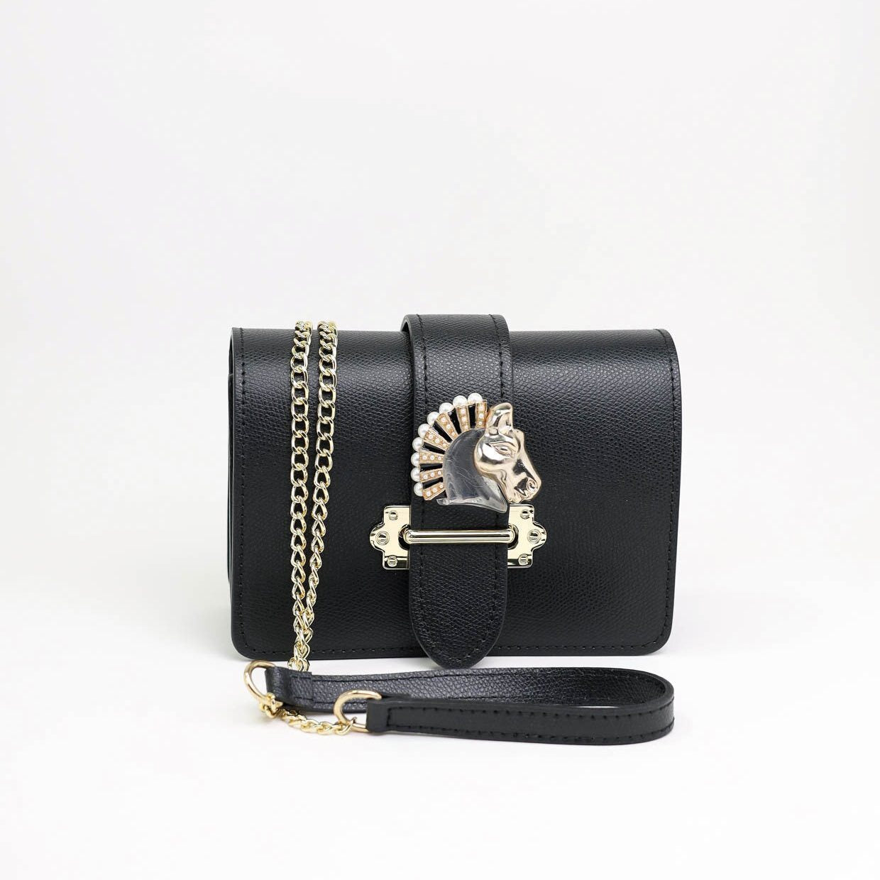 Horse Bag – Pelle Saffiano e Perle di Fiume