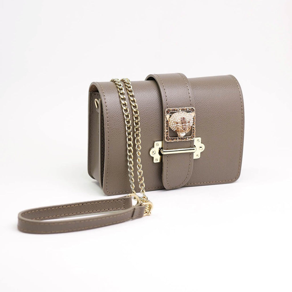 Borsa Pantera Beige Saffiano dettaglio