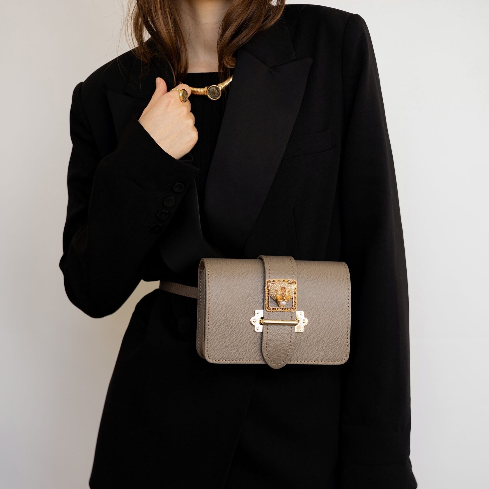 Borsa Pantera Beige Saffiano
