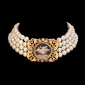 Choker Colombe – Perle di Fiume e Agata Blu