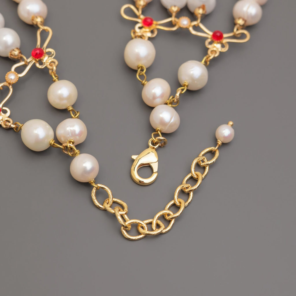 Choker Colombe – Perle di Fiume e Agata Blu