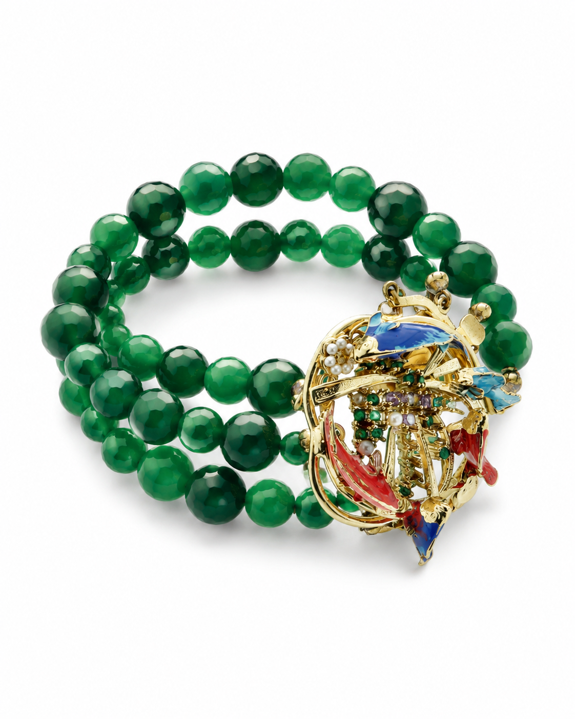Collection Fish Green – Perle di Fiume, Quarzo e Smalto