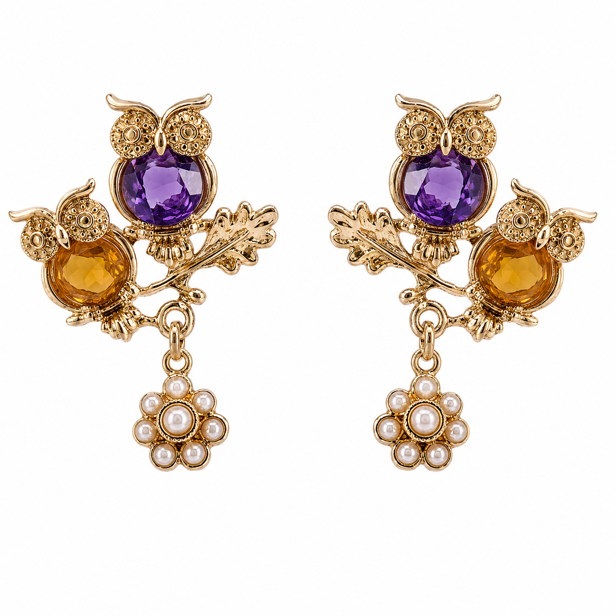 Orecchini Civetta – Pasta Vitrea Veneziana e Swarovski