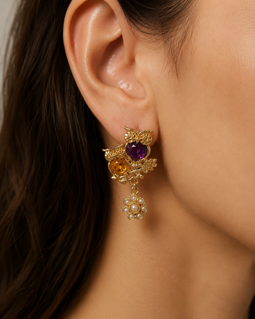 Orecchini Civetta – Pasta Vitrea Veneziana e Swarovski
