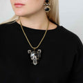 Pantera Necklace – Black Enamel and Natural Stones
