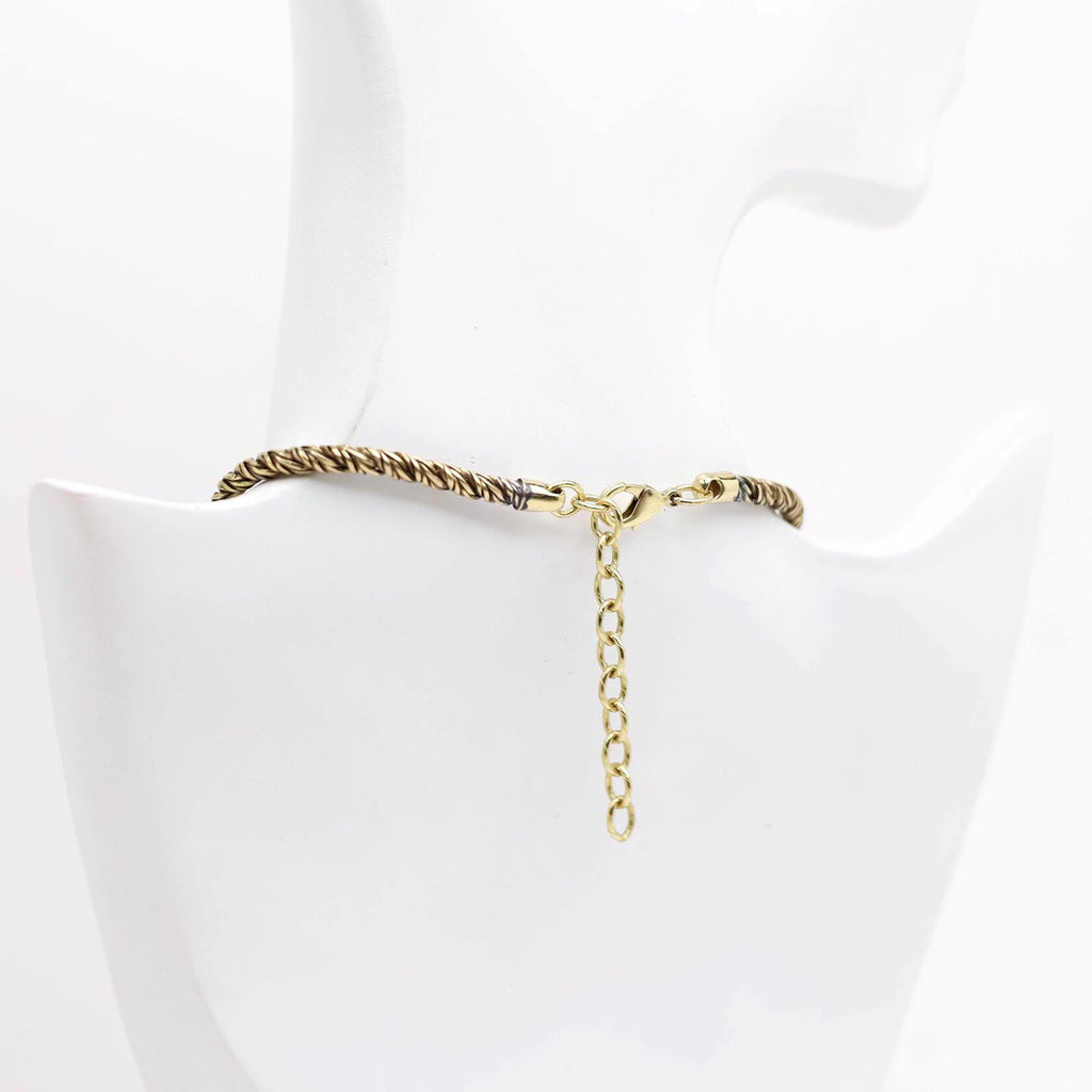Pantera Necklace – Black Enamel and Natural Stones
