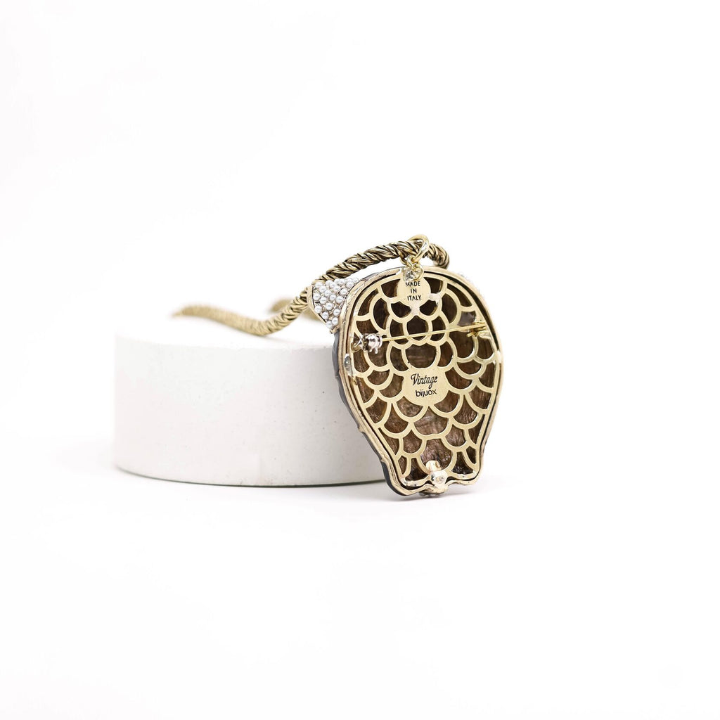 Pantera Necklace – Black Enamel and Natural Stones